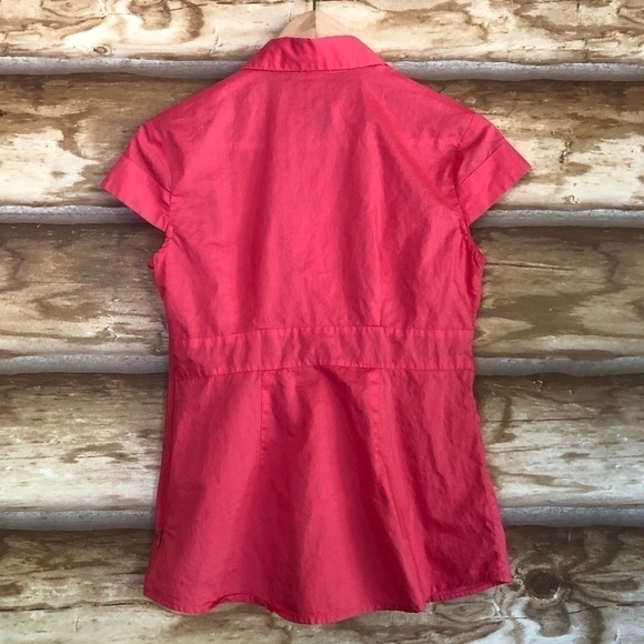 Merona embroidered button placket cap sleeve cotton blouse size XS - Picture 9 of 10